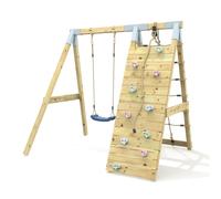 OutdoorToys Premium Single Garden Swing with Up & Over Wall for Kids - Flex Navy Blue OutdoorToys Blue