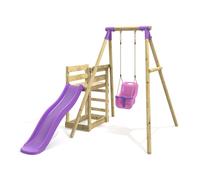 OutdoorToys Single Garden Swing Set with Slide for Kids - Pluto Purple OutdoorToys Purple