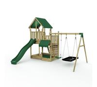 Rebo® Modular Wooden Climbing Frame Adventure Playset - M3 / M4 | OutdoorToys | Kids' Outdoor Wooden Garden Play Equipment, Children's Jungle Gym