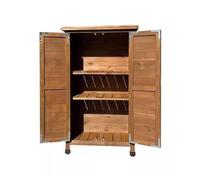 OutdoorWoodenStorageShedwithDoubleDoors23.2 x13.4 x39.4 AdjustableShelves3Colors(Brown) PerfectforGardenTools&EquipmentStorage