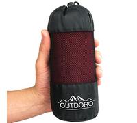 Outdoro Hüttenschlafsack, Ultra-Leichter Reise-Schlafsack - nur 350 g aus Reiner Baumwolle mit Kissen-Fach - dünn & klein - Inlett, Travel-Sheet