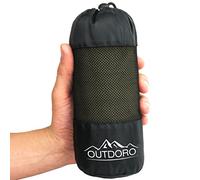 Outdoro Travel Sleeping Bag, Ultra-Light Travel Sleeping Bag, Only 350 g Made of Pure Cotton with Pillow Compartment Thin & Small Lining, Travel Sheet, Green