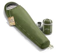 Outdoro Ultralight Sleeping Bag 800 g - Small Pack Size - Lightweight, Thin and Warm - Ideal Summer Sleeping Bag, Mummy Sleeping Bag for Men, Women, Adults (Green)