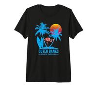 Outer Banks Carolina Vacation Vintage Sunset Premium T-Shirt