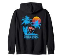 Outer banks Carolina vacation vintage sunset Zip Hoodie