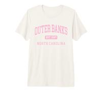Outer Banks North Carolina Collegiate Beach Lover Pink Premium T-Shirt