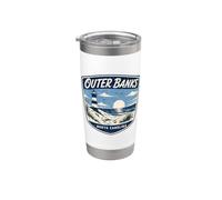 Outer Banks North Carolina Lighthouse Beach Ocean Sunset Stainless Steel Insulated Tumbler