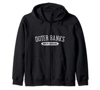 Outer Banks Shirt College Style North Carolina OBX Sand Sea Zip Hoodie