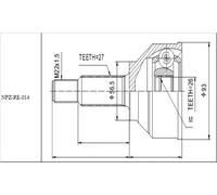 OUTER CV JOINT FITS NISSAN PRIMASTAR 01-, OPEL VIVARO 01, RENAULT TRAFIC 01-