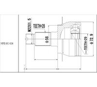 NTY NPZ-SU-026 Joint kit, drive shaft