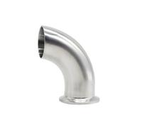 Outer Diameter 19mm-102mm, Butt Welding 1.5" 4" 3 Clips Stainless Steel 90 Degree Elbow (K77.5XOD63 490g, SS316L)