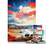 Outer Hebrides Oil Painting Hard Jigsaw Puzzle for Adults 1000 Pieces Solid Logic Toy Simple Fun Precision Cut (50x75cm)