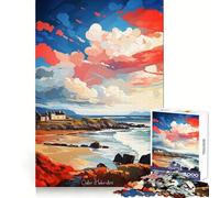 Outer Hebrides Oil Painting Jigsaw Puzzles for Adults1000 Pieces Strong Logic Toy Tension Relief Clear Edge Premium Gift (38x26cm)