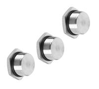Outer Hex Head Thread Pipe Plug Fitting, NPT Male 304 Stainless Steel Solid Thread Bung Plug with Sealing Ring for Terminating Pipe Ends 3pcs G1/4