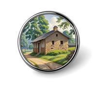Outer House Round Badge Personalized Metal Lapel Pin Badges Fit Clothing Bags Hat Humorous Printed Brooch Badge Party Decorations Accessories for Men Women