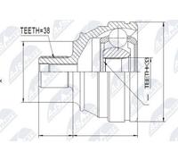 Outer Joint Set For VW Transporter T4 1.8, 1.9D/TD, 2.0, 2.4D, 2.5 90.09-1994.07