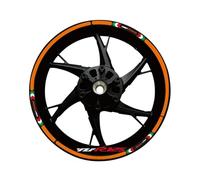 Outer Rim Sticker for Ya&maha for YZF R125 Motorcycle 17 Inch Inner and Outer Wheel Rim Hub Decal Decoration Waterproof Reflective Sticker Motorcycle Hub Decals(Orange)