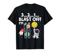 Outer Space 3 2 1 Blast Off Age 11th Birthday Party 11 T-Shirt
