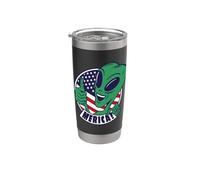 Outer Space Alien Independence Day 4th July USA Flag UFO Stainless Steel Insulated Tumbler