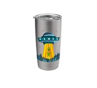 Outer Space Aliens Spaceship Alien Cat Lover Spacecraft UFO Stainless Steel Insulated Tumbler