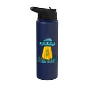 Outer Space Aliens Spaceship Alien Cat Lover Spacecraft UFO Stainless Steel Insulated Water Bottle