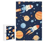 Outer-Space Astronaut Rocket Jigsaw Puzzle for Adult Fun Family Game