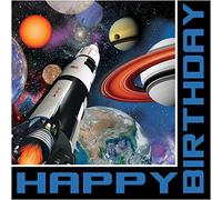 Outer Space Birthday Paper Luncheon Napkins, 13" - 16 Pcs.