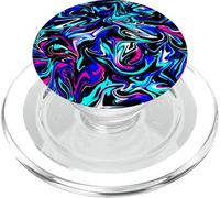 Outer Space Blue Black Purple Modern Swirl Abstract Pattern PopSockets PopGrip for MagSafe