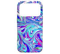 Outer Space Blue Pink Green White Abstract Swirl Pattern Case for iPhone 17 Pro