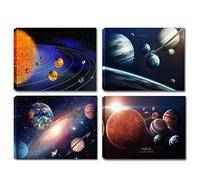 Outer Space Canvas Wall Art/ Solar System Wall Decor Prints for Modern Home Decoration / Framed Painting Pictures Universe Galaxy Theme Posters Decor for Living Room Teen Boys Bedroom 12x16 inches