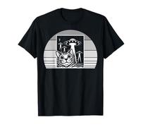Outer Space Cat UFO Alien Art Design T-Shirt