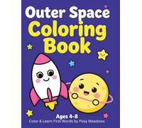 Outer Space Coloring Book: 30 Cute Space Objects to Color | Big & Easy Coloring Book for Kids Ages 4-8