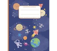Outer Space Composition Notebook: Space Design Notebook| US Wide Ruled | 100 Sheets | 7.5” x 9.25” | Ideal for School, Writing, Drawing, and Journaling