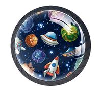 Outer Space Drawer Knob Pull Handle Cupboard Knobs with Screws 4pcs