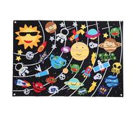 Outer Space Felt Story Board Set,45pcs Storytelling Flannel Interactive Play Kit Reusable Wall Hanging Boys Girls
