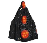 Outer Space Galaxy Solar System Adult Hooded Cloak - Costume Cosplay, Wizard Themed Cloak - Perfect for Halloween, Easter & Carnival Parties