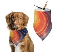 Outer Space Galaxy Solar System Dog Bandana for Small Medium Large Dogs Printing Pattern Adjustable Bibs Scarf Soft Washable Triangle Pet Costume Decor
