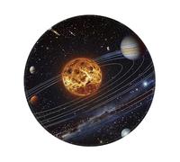 Outer Space Galaxy Solar System Printed Gaming Mouse Pad 4 PCS, Round Non-Slip Rubber Base Laptop Mousepad Desk Mat for Gamer, Office, Home