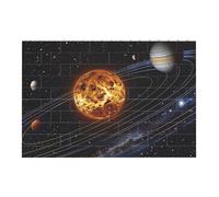 Outer Space Galaxy Solar System Printed Jigsaw Puzzle 14.4x9.8 CM, Rectangular Puzzle Challenging Game for Adults Gifts, Family Fun Decorative Wall Decor
