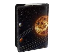 Outer Space Galaxy Solar System Printed Passport Holder - 6.5 x 4.5 Inch RFID Blocking Travel Wallet,Stylish Passport Cover,Lightweight Document Organizer for Cards