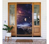 Outer Space Galaxy Universe Door Curtains for Doorway Privacy Dividers Fengshui Curtain Blackout Tapestry Fabric Door Window Curtain for Bedroom Kitchen Decor Door Blackout Curtain 35.4x72.8inches