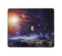 Outer Space Galaxy Universe Mouse Pad with Stitched Edge, Comfortable Mouse Pads with Non-Slip Rubber Base Gaming Mouse Mat Washable Mousepads Computers Laptop Desk Accessories for Office 7.9 x 9.5 in