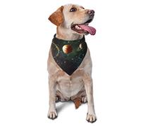 Outer Space Galaxy Universe Printed Dog Bandana, Triangle Pet Scarf Pet Bibs Kerchief Accessories for Small Medium Large Pets
