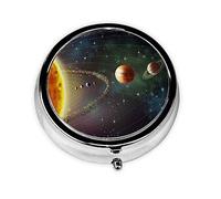 Outer Space Galaxy Universe Printed Pill Box 3 Compartment Medicine Pill Case Cute Medicine Organizer Travel Pillbox Portable Pill Container Holder