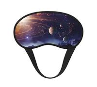 Outer Space Galaxy Universe Sleep Mask for Side Sleeper Soft Breathable Sleeping Eye Mask Blackout Silk Eye Sleep Shade Cover with Elastic Strap Night Blindfold for Women Men Travel Nap