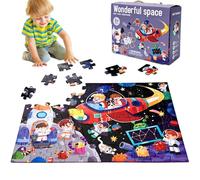 Outer Space Jigsaw Puzzle - 60 Piece Space Planets Astronaut Jigsaw, Giant Floor Puzzles for 3 4 5 6 7 8 Year Olds, Educational Space Toys for kids, Space Toys Gifts for Birthday Boy or Girl
