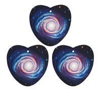 Outer Space Nebula Gas Cloud Car Air Freshener, 3 Pcs Love form Hanging Air Freshener Cards, Long Lasting Fragrance Scented Cards for Car, Home, Office Black-style