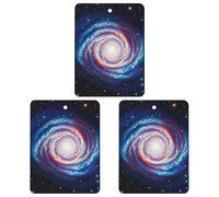 Outer Space Nebula Gas Cloud Car Air Freshener, 3 Pcs Square Hanging Air Freshener Cards, Long Lasting Fragrance Scented Cards for Car, Home, Office White-style