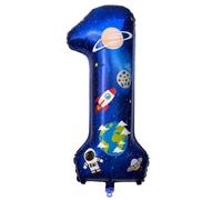 Outer Space Number 1 Balloon, Astronaut Rocket 1st Birthday Decorations, First Trip Around The Sun Birthday Decorations Boy