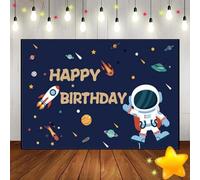 Outer Space Party Astronaut Custom Birthday Backdrop Spaceship Decoration Moon Photography Planet Photo Background Galaxy Sun 240X180cm